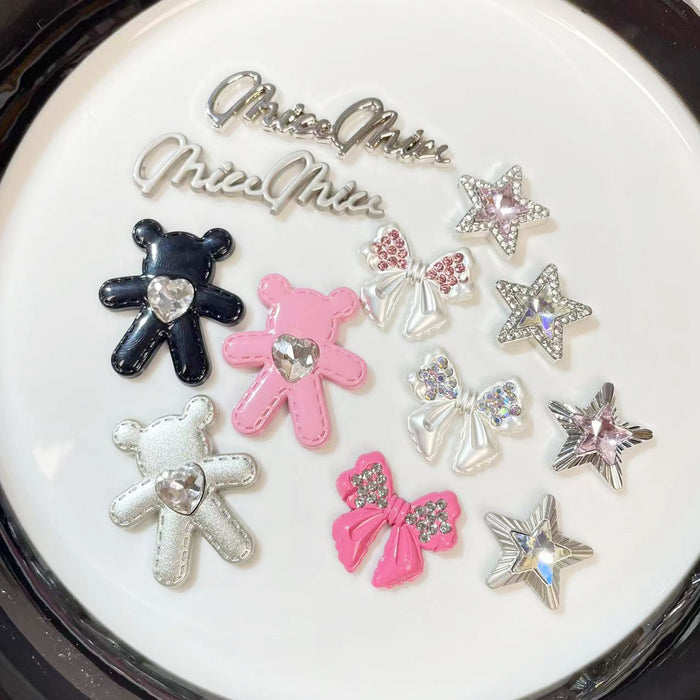 Wholesale Letter Alloy Bow Rhinestone Accessories JDC-DIY-WanQ002