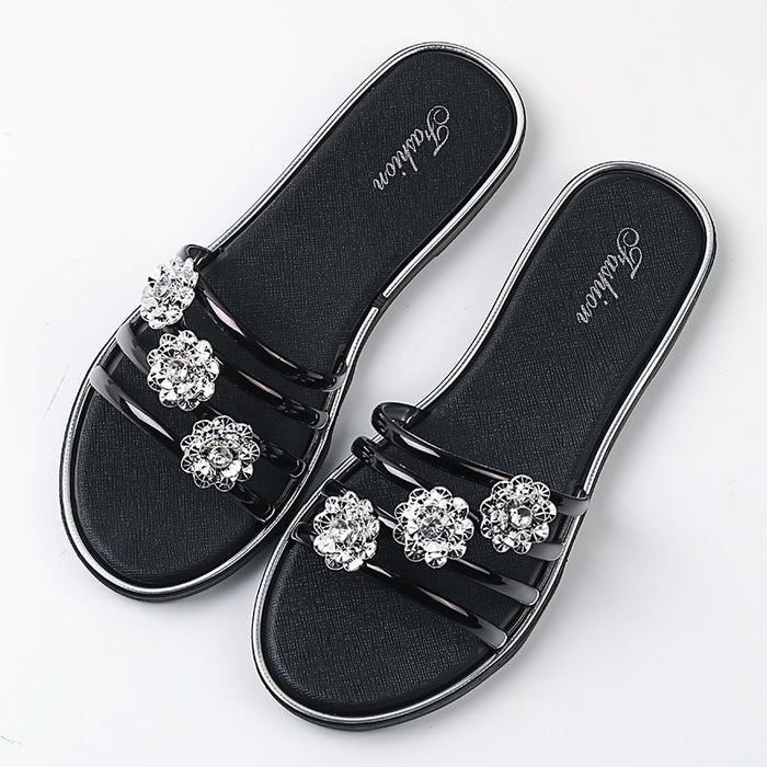 Wholesale outer wear summer half drag fashion flower beach shoes sandals JDC-SD-RunH002
