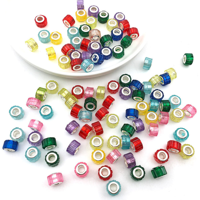 Wholesale Bracelet Resin Random 10 Color Beads Big Hole DIY Beads MOQ≥2 JDC-BT-ZhongF002