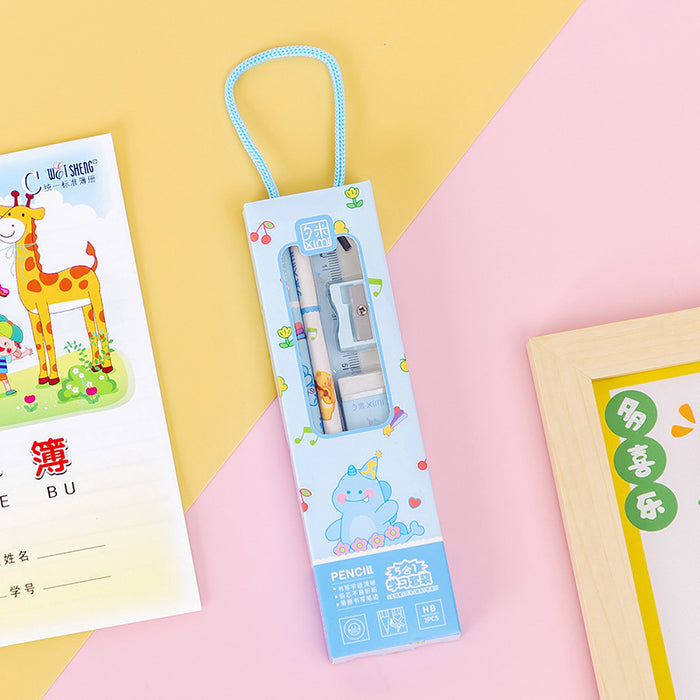 Wholesale Pencil Plastic School Gift Portable Stationery Set MOQ≥2 JDC-PC-XuF002