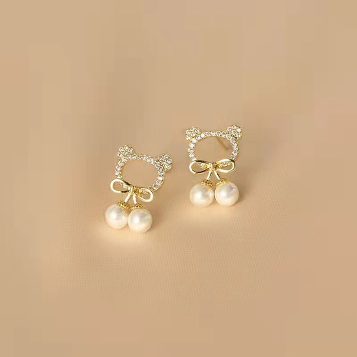 Wholesale Earrings Alloy Bear Round MOQ≥2 JDC-ES-hanyi006