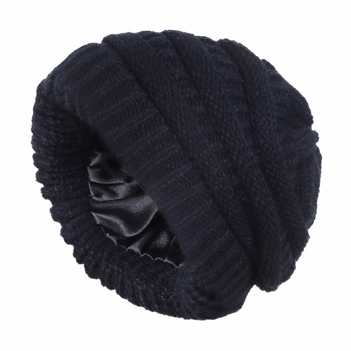 Wholesale Hat Acrylic Micro Elastic Satin Lined Knit Hat JDC-FH-GE007