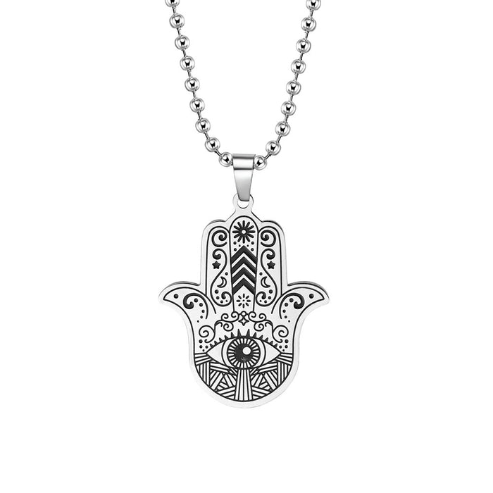 Wholesale Necklace Stainless Steel Hand of Fatima Devil's Eye MOQ≥2 JDC-NE-XiM004