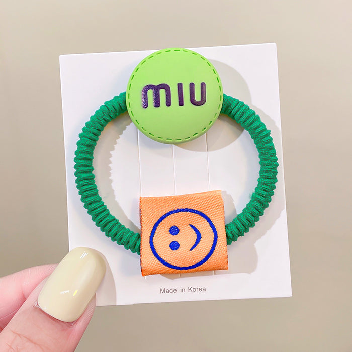 Wholesale miu bean cute little hairpin candy color letter hair rope JDC-HS-HShi002