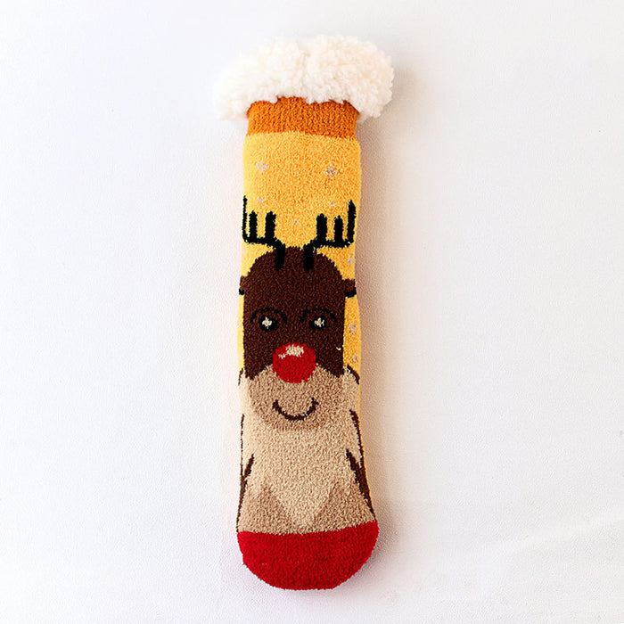 Wholesale socks cartoon christmas socks snowman stuffed animal MOQ≥3 JDC-SK-FNiu001