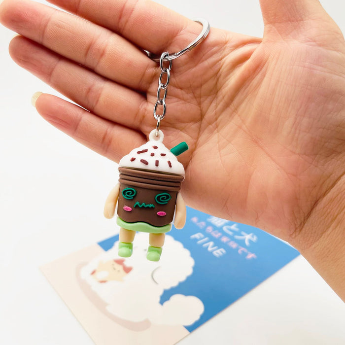 Wholesale Keychains PVC Bubble Tea Doll Toy (M) JDC-KC-XiangY036