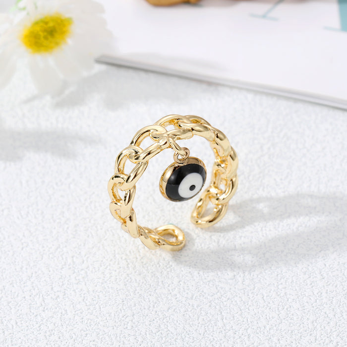 Wholesale Alloy Devil's Eye Punk Chain Ring JDC-RS-JueJ011