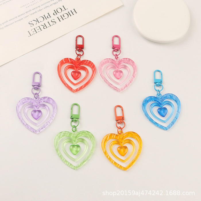 Wholesale Keychains Alloy Acrylic Color Hollow Heart JDC-KC-YiHan053