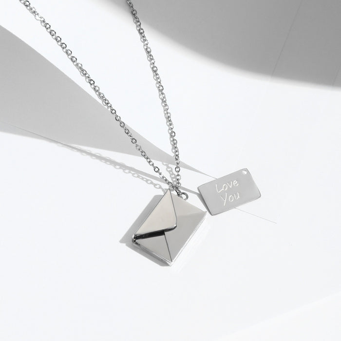 Wholesale Necklace Titanium Steel Love Letter Open Letter Blocking Bone Chain JDC-NE-CaoEn005
