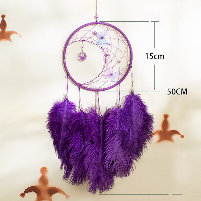 Wholesale Dreamcatcher Crystal Bead Feather Butterfly MOQ≥2 JDC-DC-XS005