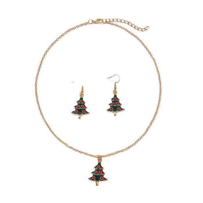 Wholesale Necklaces Alloy Christmas Collection Necklace Earrings Set MOQ≥2set JDC-NE-KaiWei001