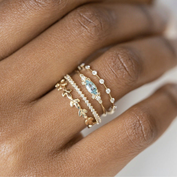 Wholesale Rings Alloy Set of Four Diamonds JDC-RS-ChenR94