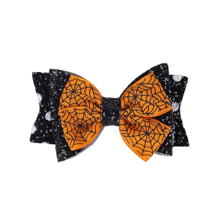 Wholesale Children's Hair Clip Halloween Bat Bow Leather JDC-HC-qiun006