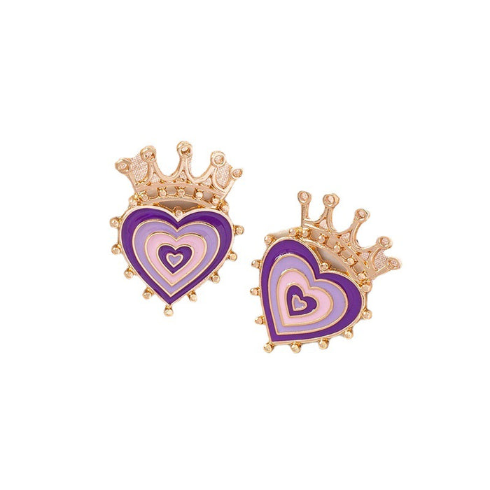 Wholesale Earrings Alloy Crown Heart MQO≥2 JDC-ES-huilm008