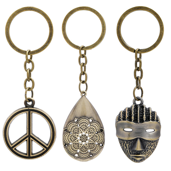 Wholesale Peace Sign Mask Alloy Iron Keychain JDC-KC-PK001