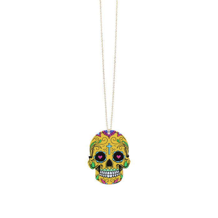 Wholesale Necklace Acrylic Halloween Skull Cross MOQ≥2 JDC-NE-Momo003