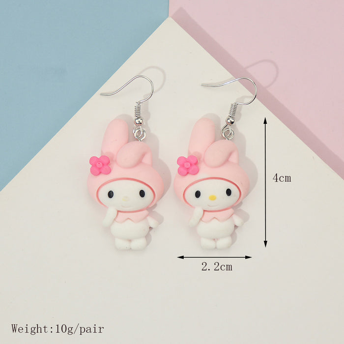Wholesale earrings plastic funny cartoon animals MOQ≥2 JDC-ES-niqing005