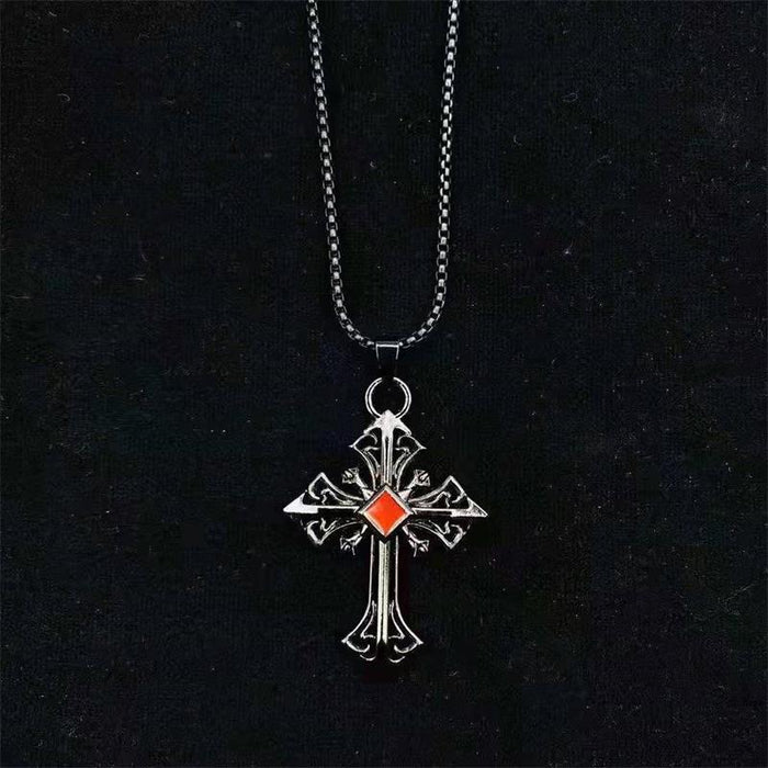 Wholesale Necklaces Stainless Steel Pattern Hollow Cross MOQ≥2 JDC-NE-BaiYing007