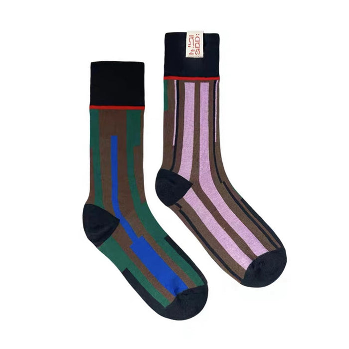 Wholesale socks color stitching personalized AB socks JDC-SK-HuiLi008