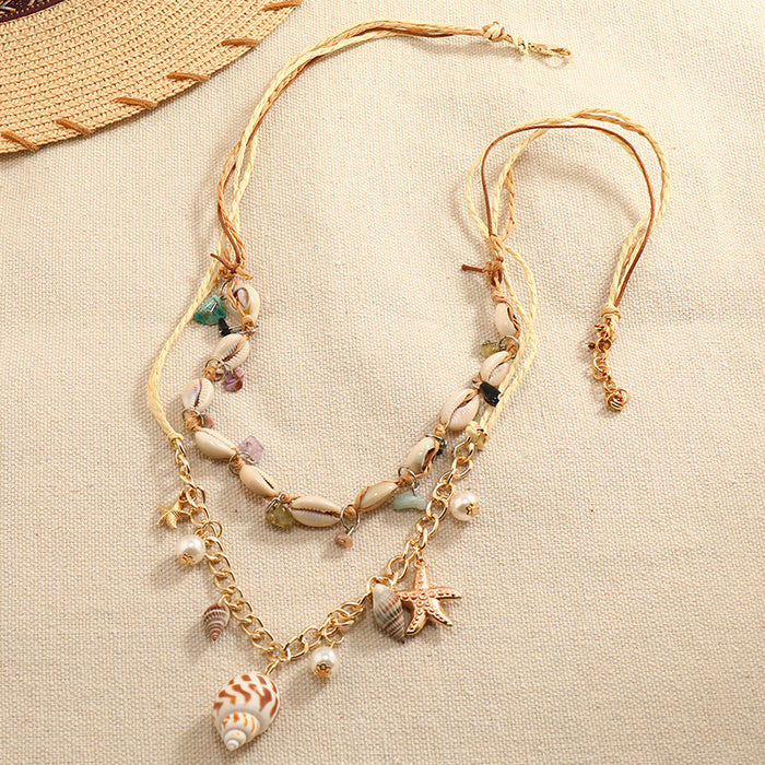 Wholesale Shell Conch Handmade Jewelry Memorial Travel Necklace JDC-NE-Duoh004