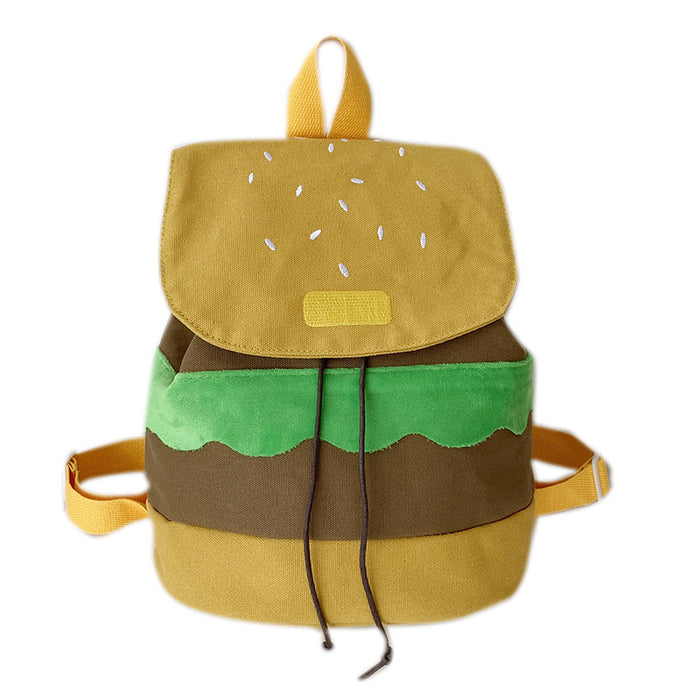 Wholesale canvas cartoon funny hamburger soft backpack包 JDC-BP-Hanc003