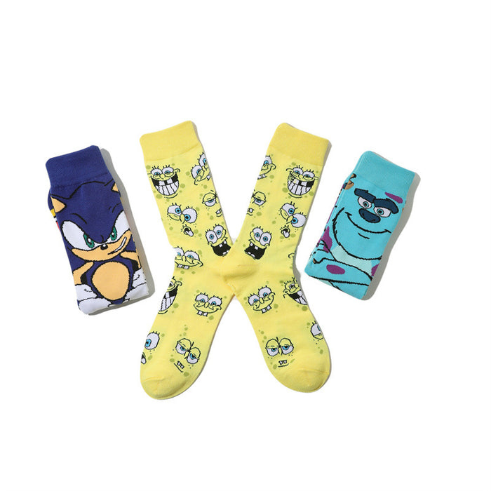 Wholesale socks fabric cartoon character skateboard socks trend (M) MOQ≥8 JDC-SK-HuiHe013