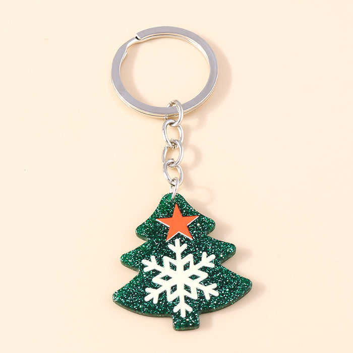 Wholesale Keychains Plastic Christmas Tree Cartoon Snowflake JDC-KC-Weny005