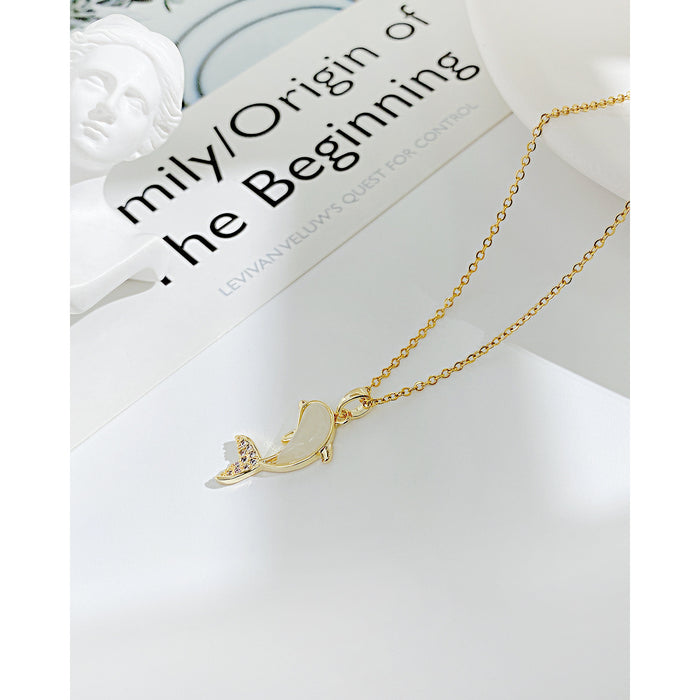 Wholesale Necklace Stainless Steel Little Dolphin Clavicle Chain JDC-NE-GeJ010