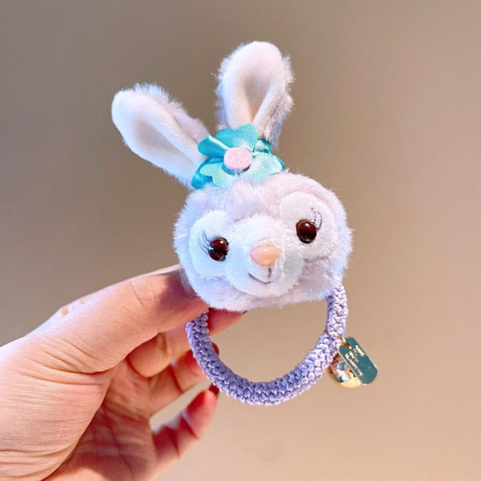 Wholesale cartoon doll cute rabbit head rope hair ring JDC-HS-HuaJ004