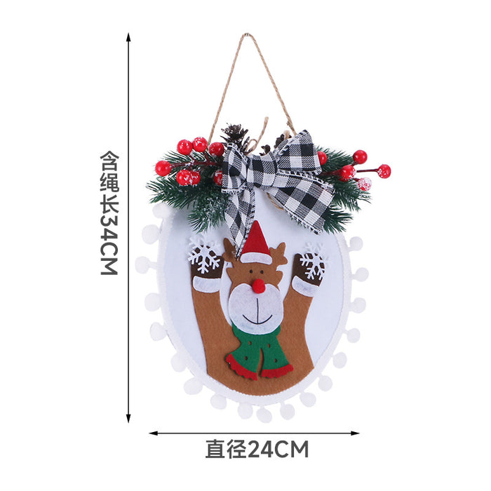 Decoración del árbol de Navidad de la corona de nieve de Santa Claus al por mayor JDC-DCN-CKD001