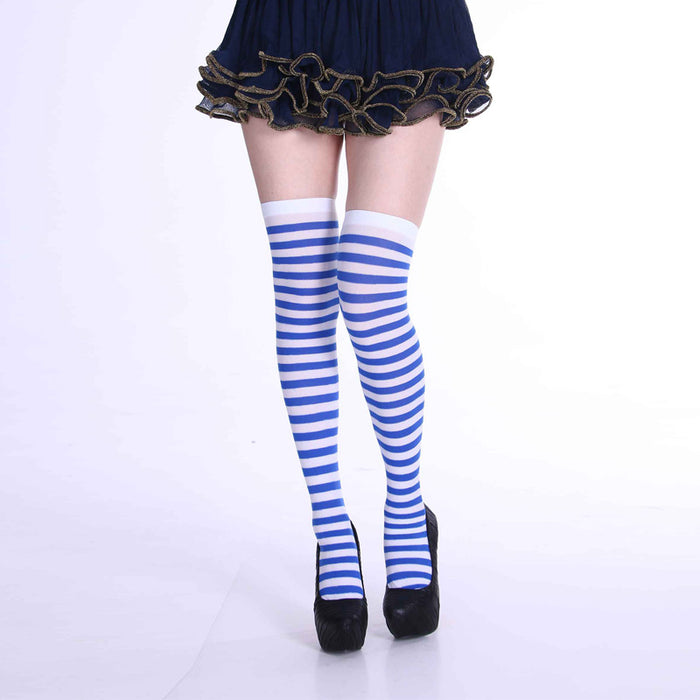 Wholesale Socks Polyester Halloween Cosplay Over Knee Striped Socks MOQ≥2 JDC-SK-Shuangniu002