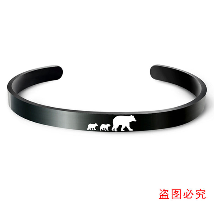 Wholesale Stainless Steel Bracelet Open Black Stainless Steel Bracelet MOQ≥2 JDC-BT-GangGu013