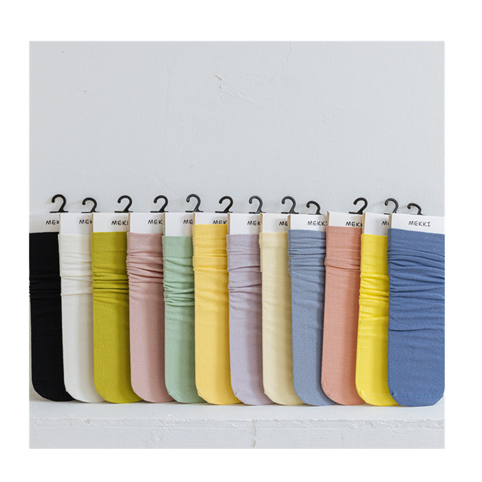 Wholesale spring and summer new solid color basic thin women's mid-tube cotton socks JDC-SK-JXin006