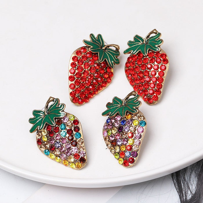Wholesale Strawberry Stud Earrings Stereo Simulation Fruit Earrings JDC-ES-jj403
