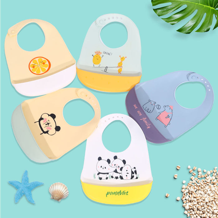 Wholesale Silicone Bib Baby Rice Pocket Waterproof Food Grade MOQ≥2 JDC-CC-Beixin001