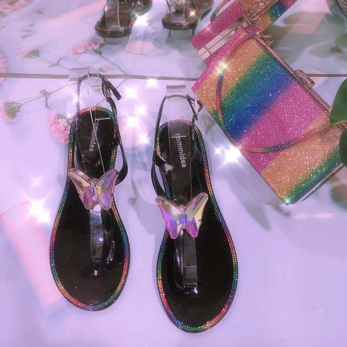 Zapatos de mujer de talla grande al por mayor Synphony Butterfly Jelly Sandals JDC-SD-KMD001