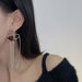 Jewelry WholesaleWholesale peach heart shape gemstone necklace stud earrings JDC-ES-HanD005 Earrings 韩朵 %variant_option1% %variant_option2% %variant_option3%  Factory Price JoyasDeChina Joyas De China