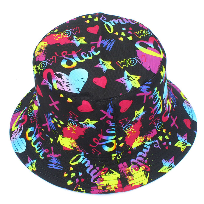 Wholesale Hat Cotton Hip Hop Graffiti Sunscreen Bucket Hat MOQ≥2 JDC-FH-RHeng006