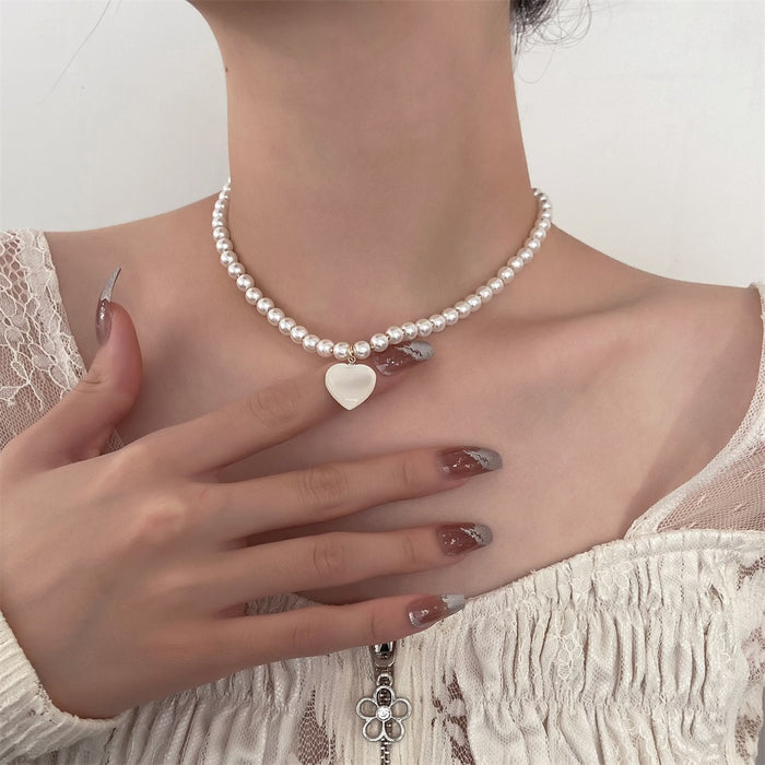 Collares al por mayor corazones de perlas jdc-ne-kan016
