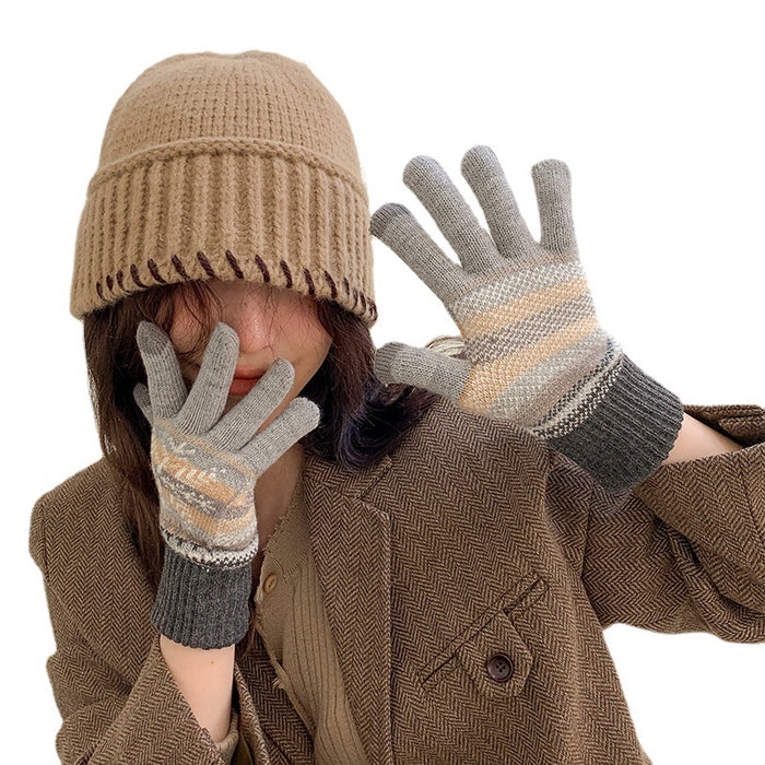 Wholesale Gloves Acrylic Christmas Snowflake Touch Screen MOQ≥2 JDC-GS-JingZ006
