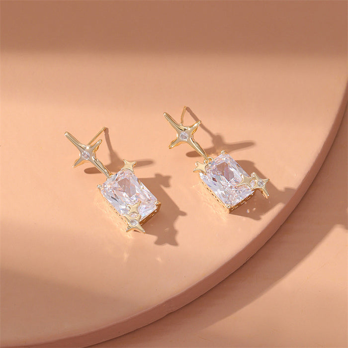 Wholesale Earrings Alloy Rhinestone Personality Star Zircon JDC-ES-GuTe009