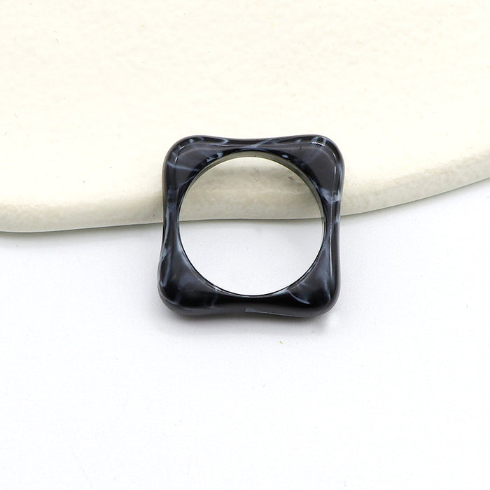 Wholesale Ring Acrylic Vintage Geometric Square 10pcs JDC-RS-WSS001
