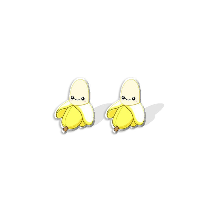 Wholesale earrings plastic bee fruit cartoon MQO≥5 JDC-ES-xiangl006