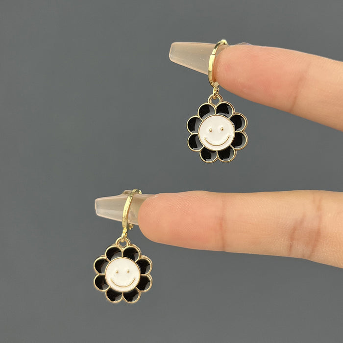 Wholesale Earrings Alloy Ceramic Sun Wreath Earrings MOQ≥2 JDC-ES-Yida011