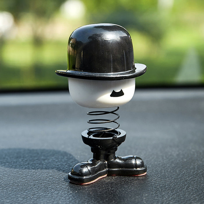 Ornamento de decoración de automóviles al por mayor Chaplin Shaking Head Cabeza creativa MOQ≥2 JDC-CA-SHUANGWA001