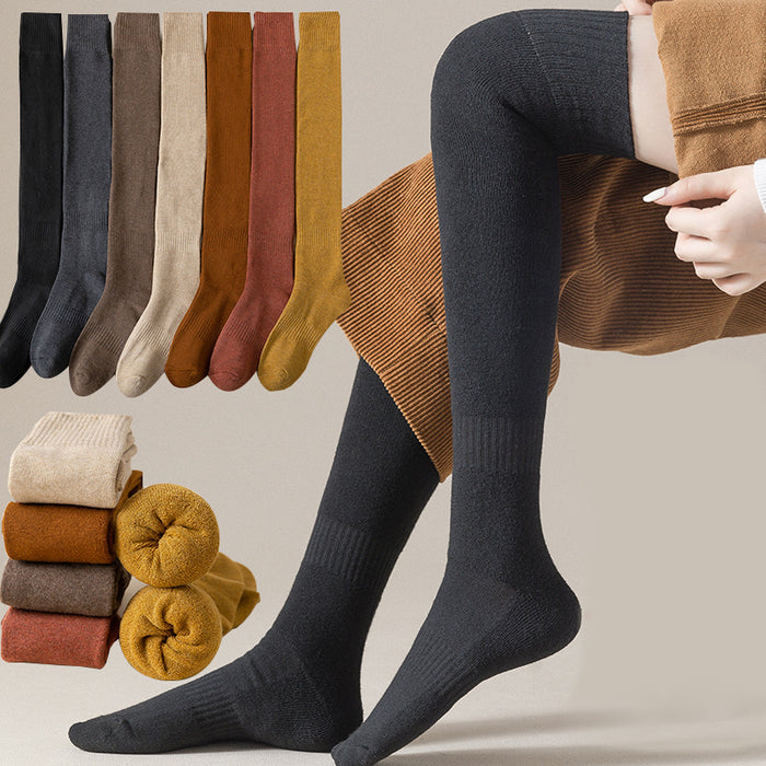 Wholesale Socks Polyester Thickened Warm Straight Over The Knee Long Socks JDC-SK-LiSheng002