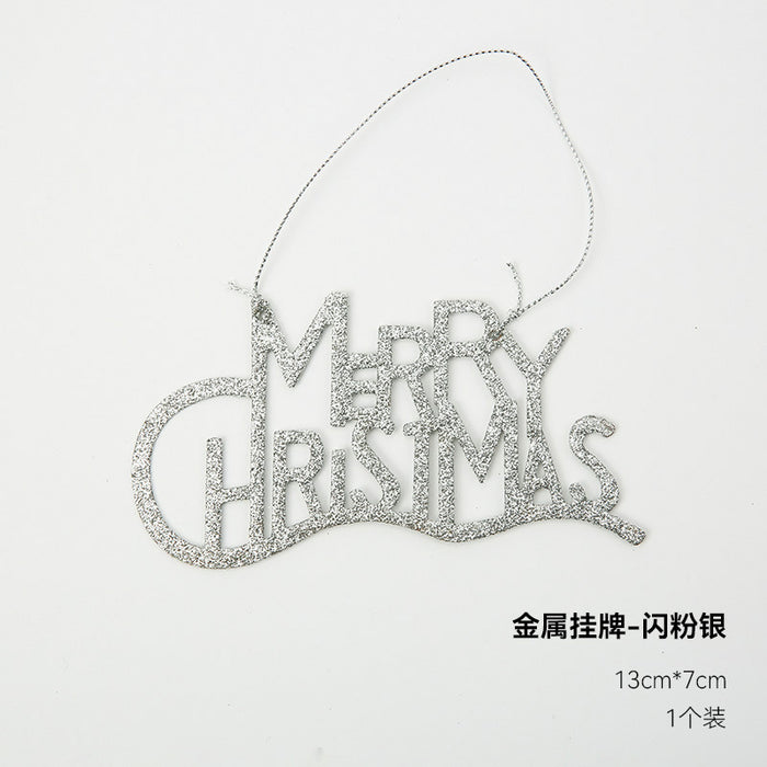 Wholesale Decorative Metal English Listing Pentagram Christmas Tree Pendant MOQ≥5 JDC-DCN-XinFan001