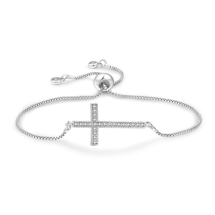 Wholesale Zircon Jewelry Adjustable Cross Bracelet JDC-BT-ZhuJ011