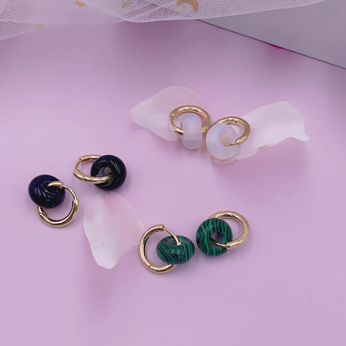 Wholesale Earrings Resin Personalized Imitation Turquoise Earrings JDC-ES-Nina009