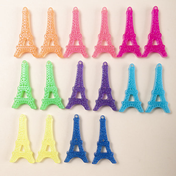 Wholesale Eiffel Tower Keychain Bulk Plastic DIY 10pcs MOQ≥2 JDC-KC-HeYu008